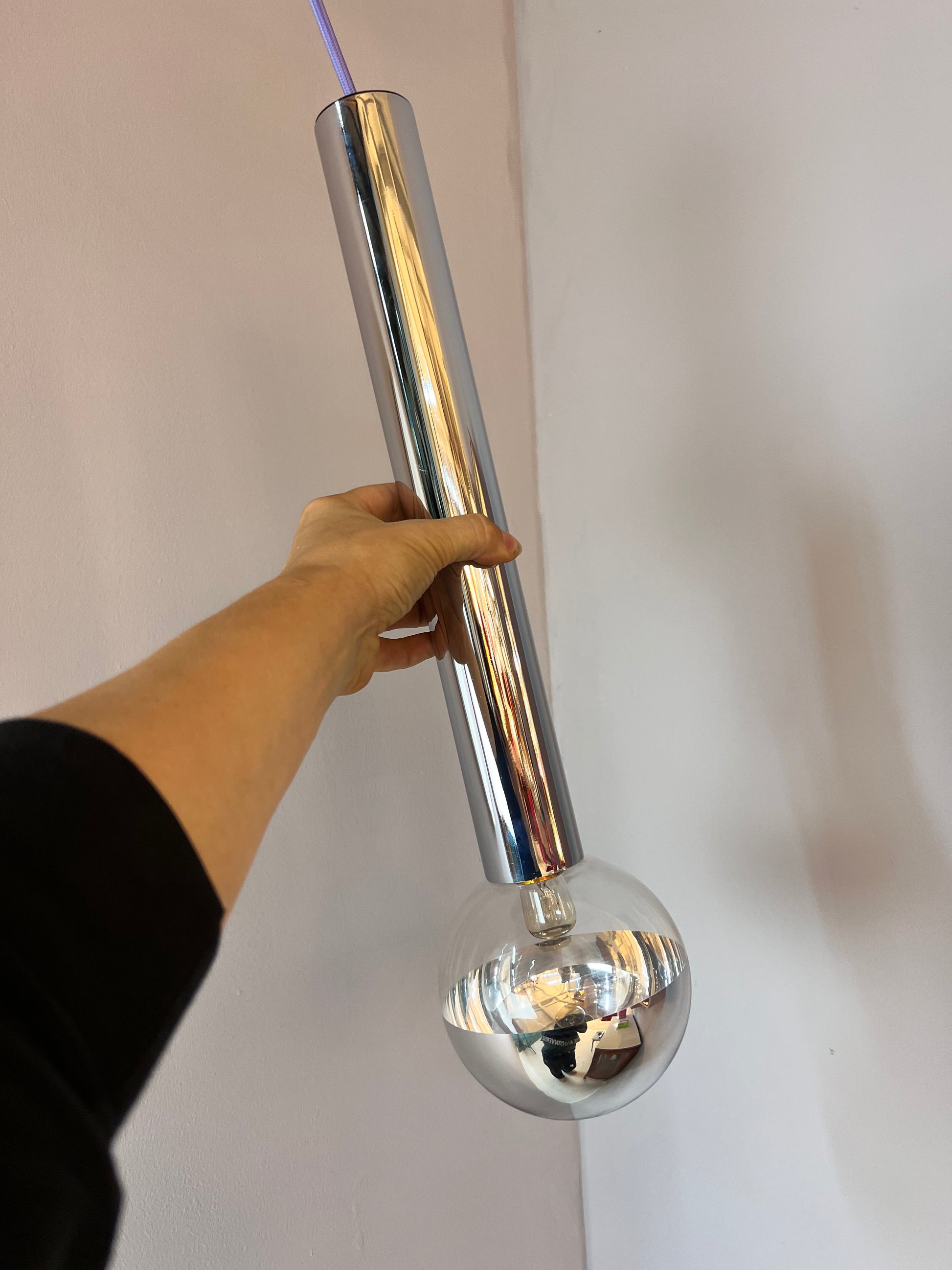 Hängelampe Big Globe Chrom 49 cm von Motoko Ishii für STAFF