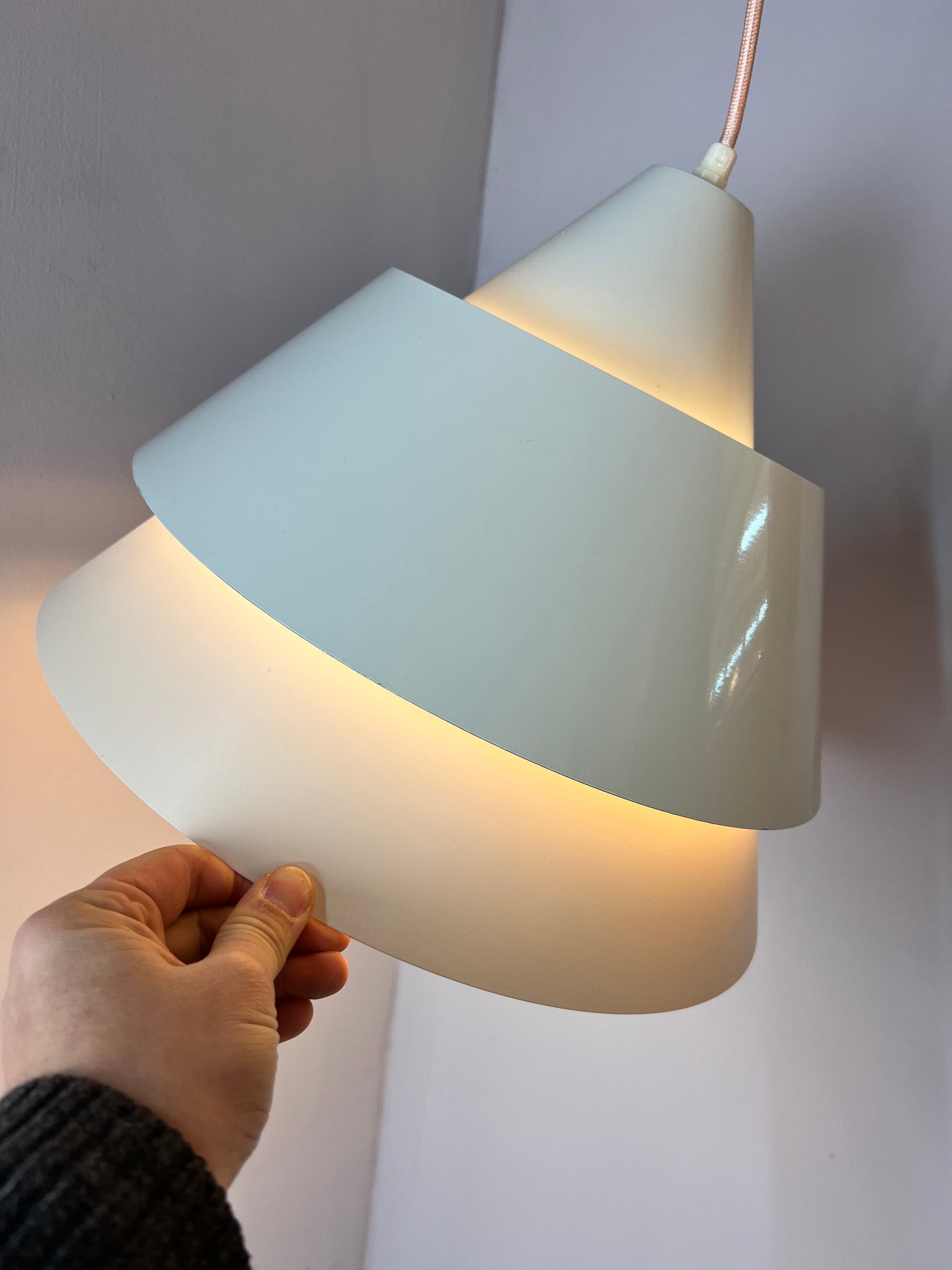 Lamellenlampe Zone weiß von Jo Hammerborg für Fog & Mørup