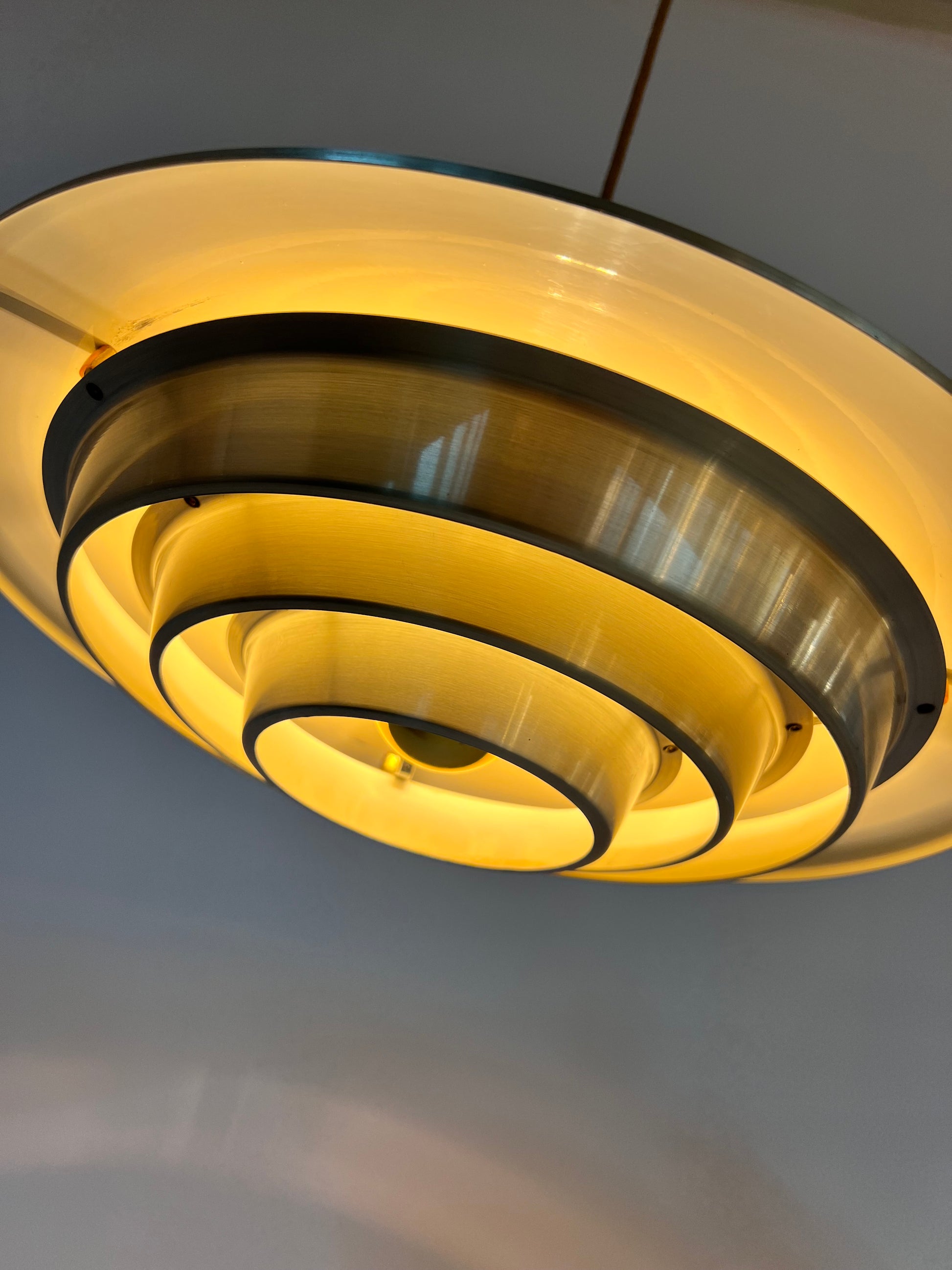 Lamellenlampe silber von Erik Jensen für Teknika