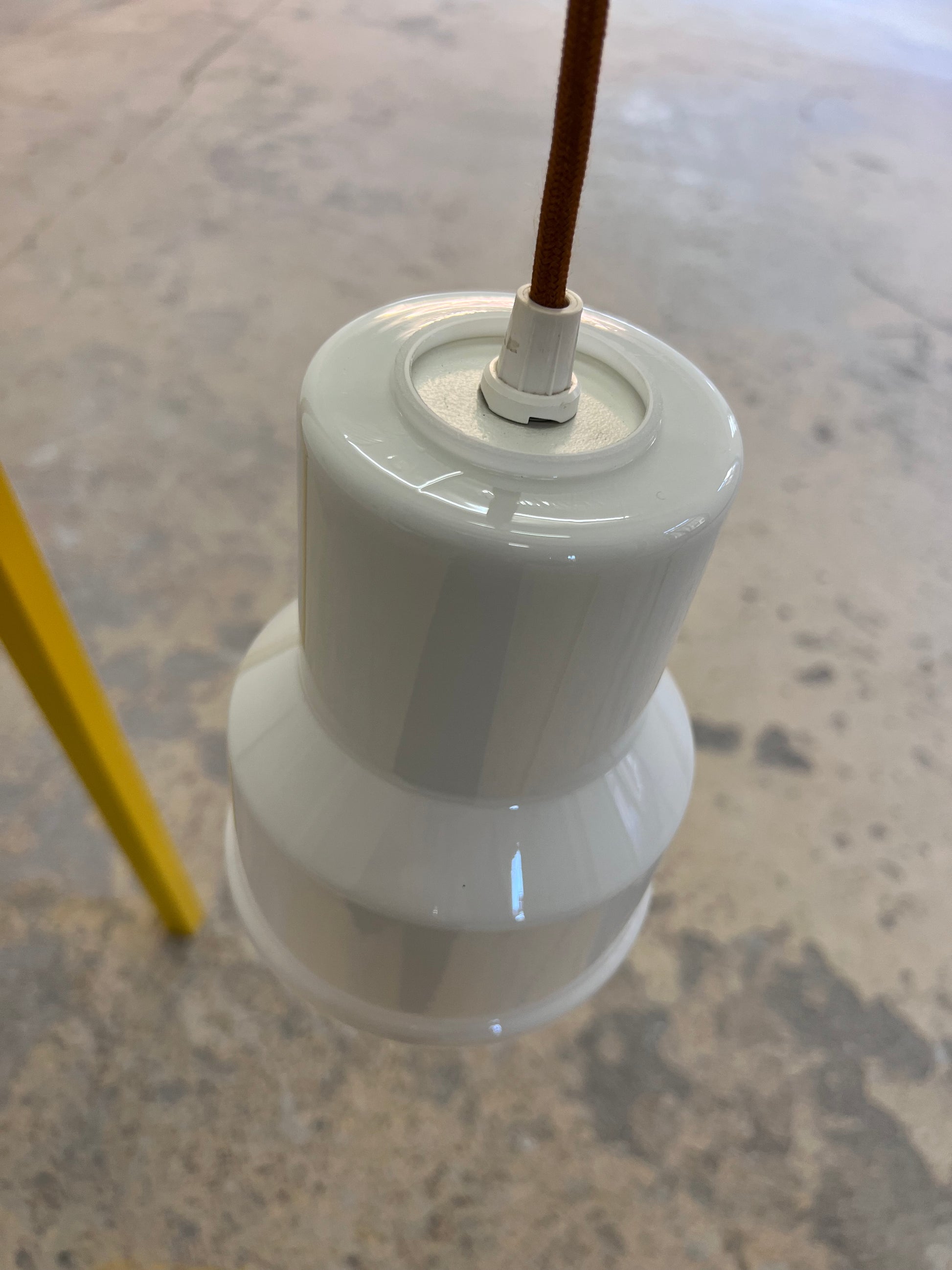 Hängelampe weiß Glas von Sidse Werner für Holmegaard