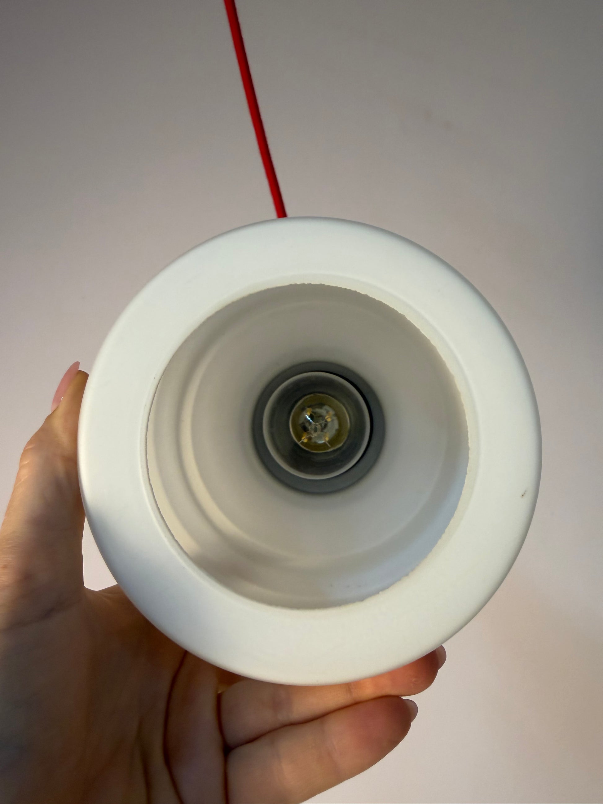 Hängelampe weiß silber aus Dänemark