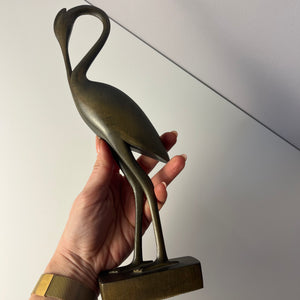 Kranich graugrün Holz aus Dänemark