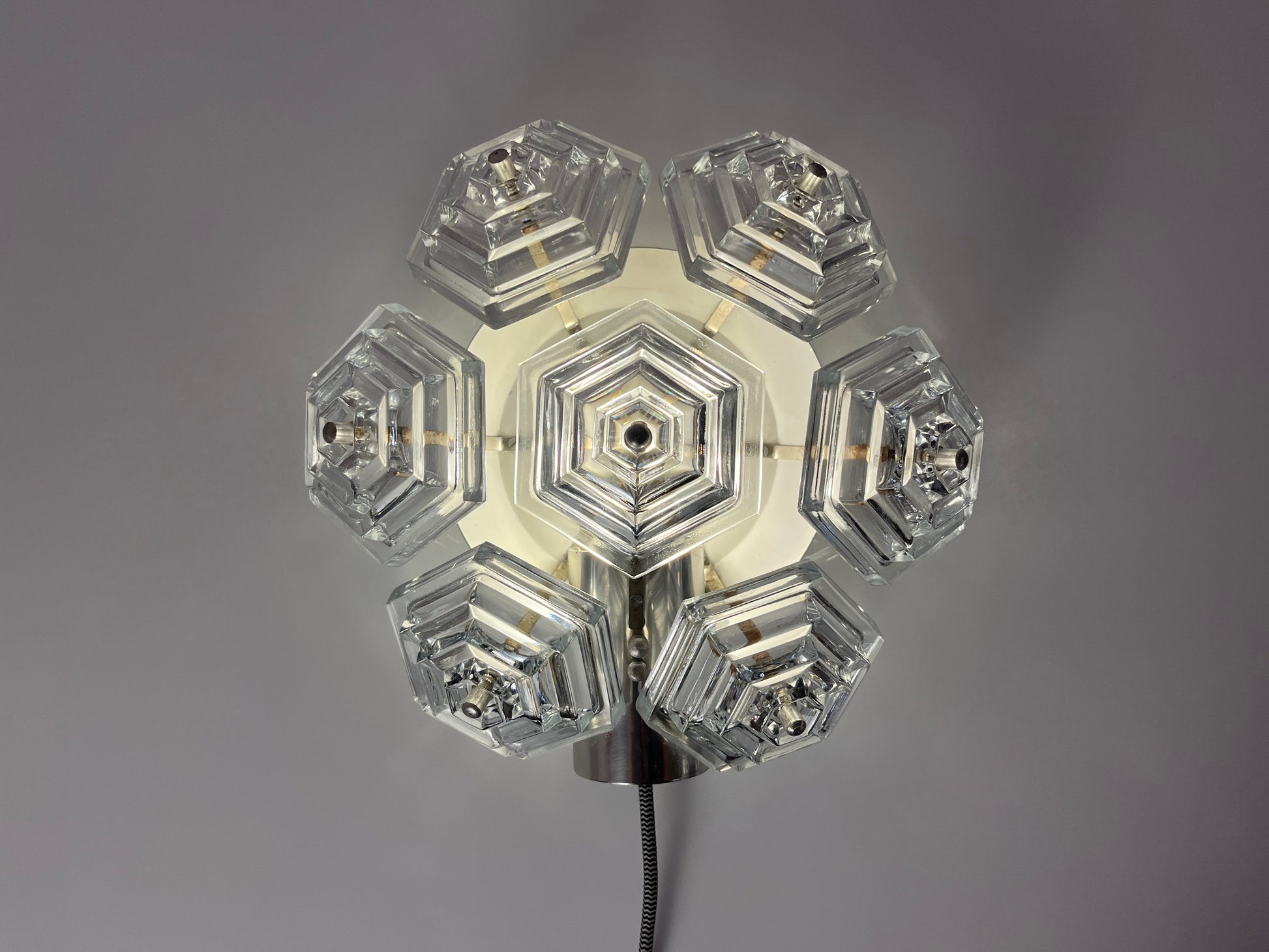 Wandlampe Eiskristall von VEB Kristallleuchtenbau Ebersbach