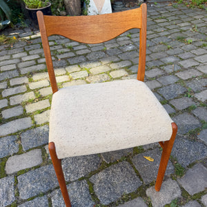 Polsterstuhl GS 600 creme Teak Wolle von Arne Wahl Iversen für Glyngøre Stolefabrik
