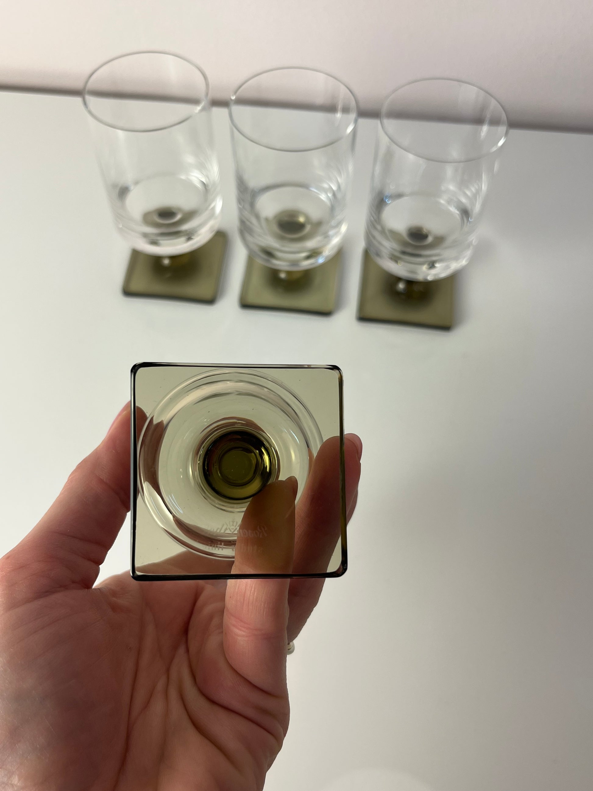 Set: 4x Weinglas Modell Berlin mit Rauchfuß von Georg Jensen für Rosenthal