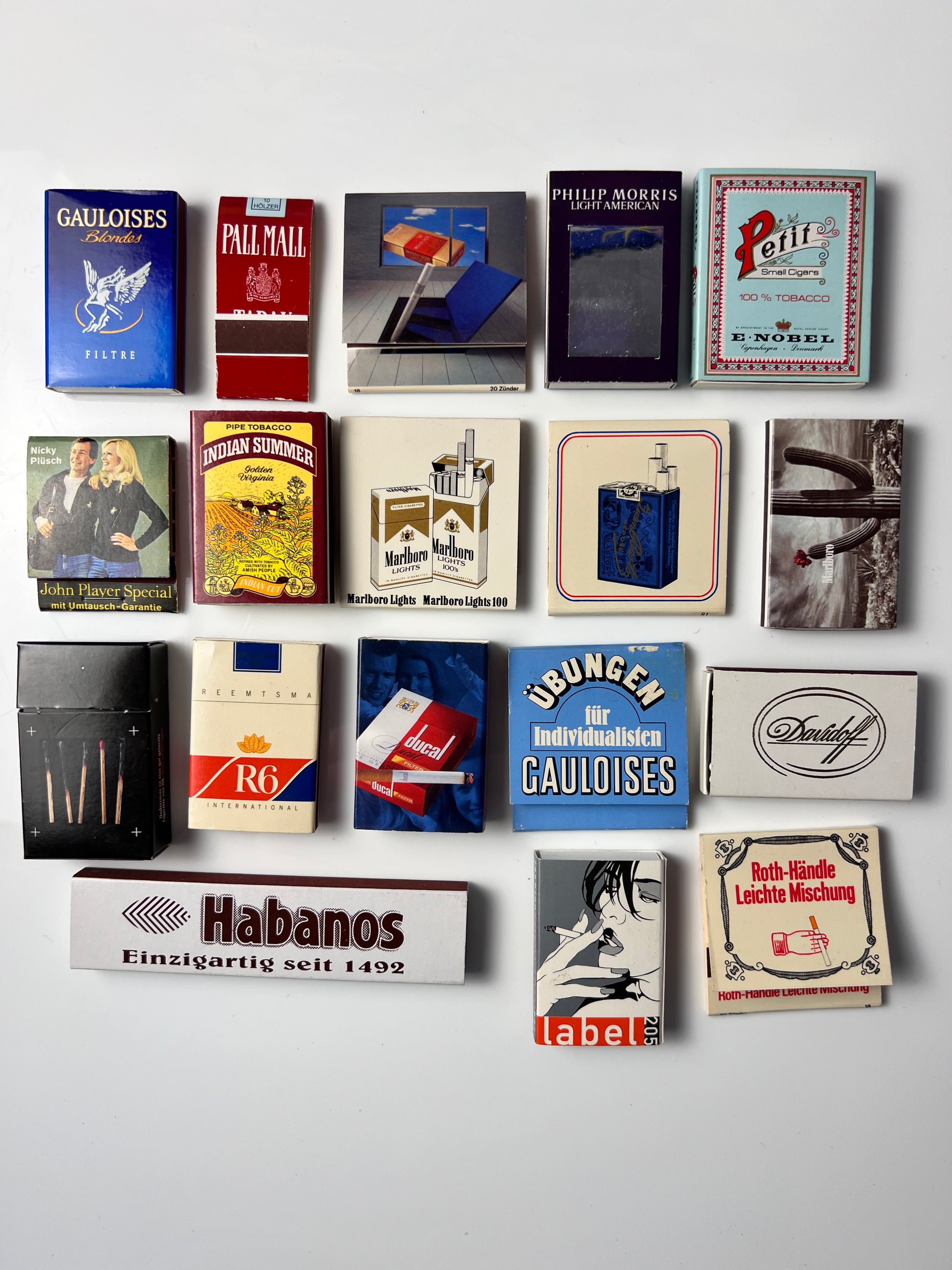 Set: Vintage Streichhölzer Zigaretten Werbung