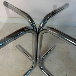 Runder Couchtisch Glas & Chrom
