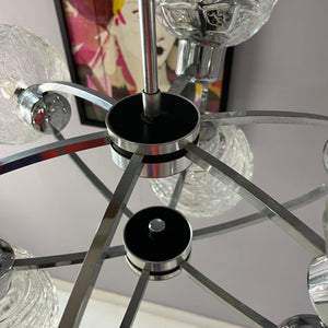Sputnik Kronleuchter Glas Chrom