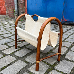 Zeitungsständer creme Bambus Webstoff
