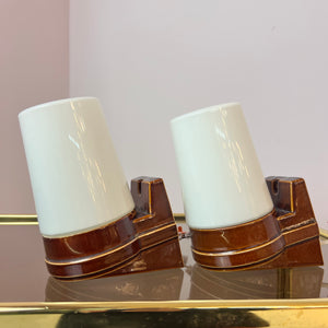 Set: 2x Wandlampe braun von Sigvard Bernadotte für Ifö