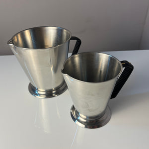 Set: 2x Kanne Edelstahl mit Webgriff aus Dänemark
