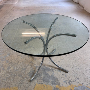 Runder Esstisch Glas & Chrom