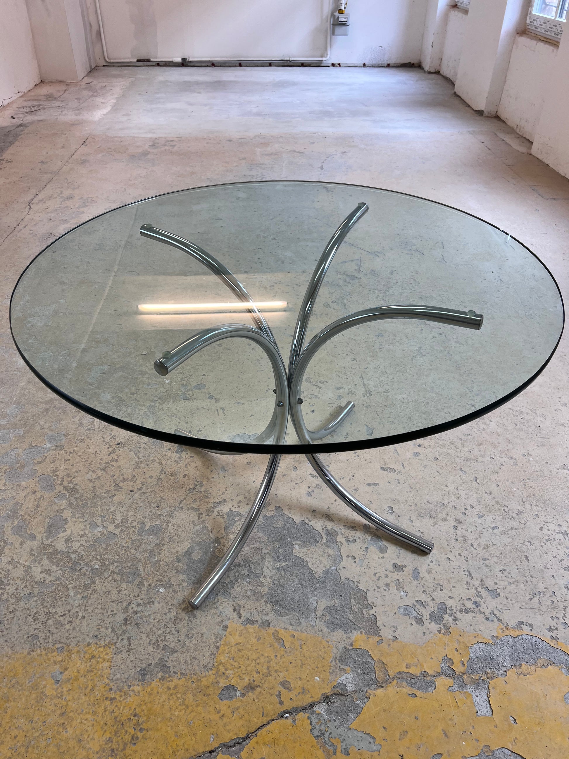 Runder Esstisch Glas & Chrom