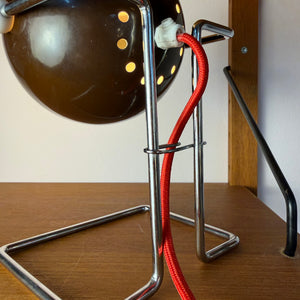 Kugel Tischlampe braun silber aus Dänemark