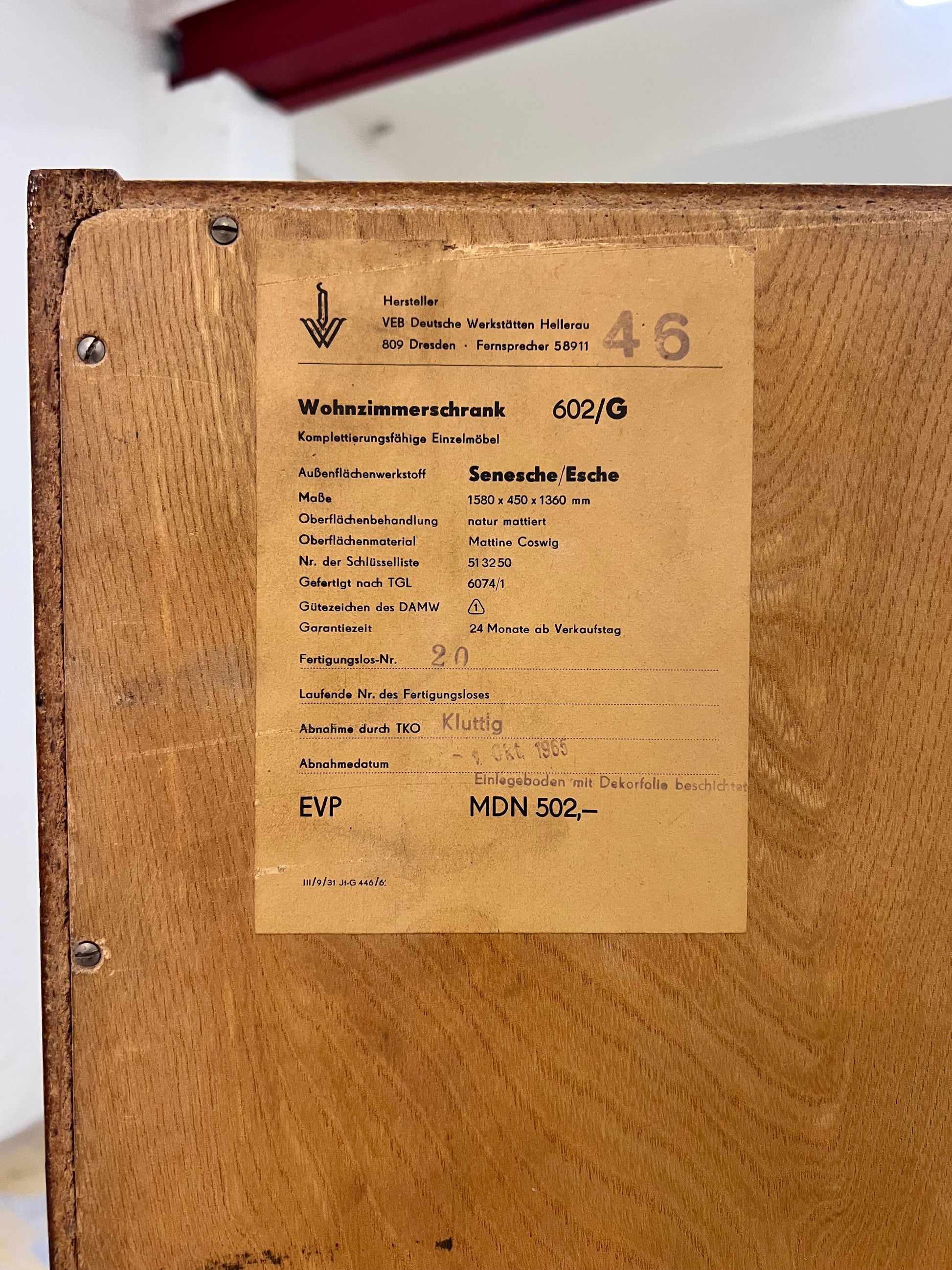 Highboard / Wohnzimmerschrank Typ 602 von Franz Ehrlich für Hellerau