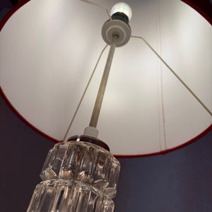 Stehlampe rot Glas Chrom von Fischer Leuchten
