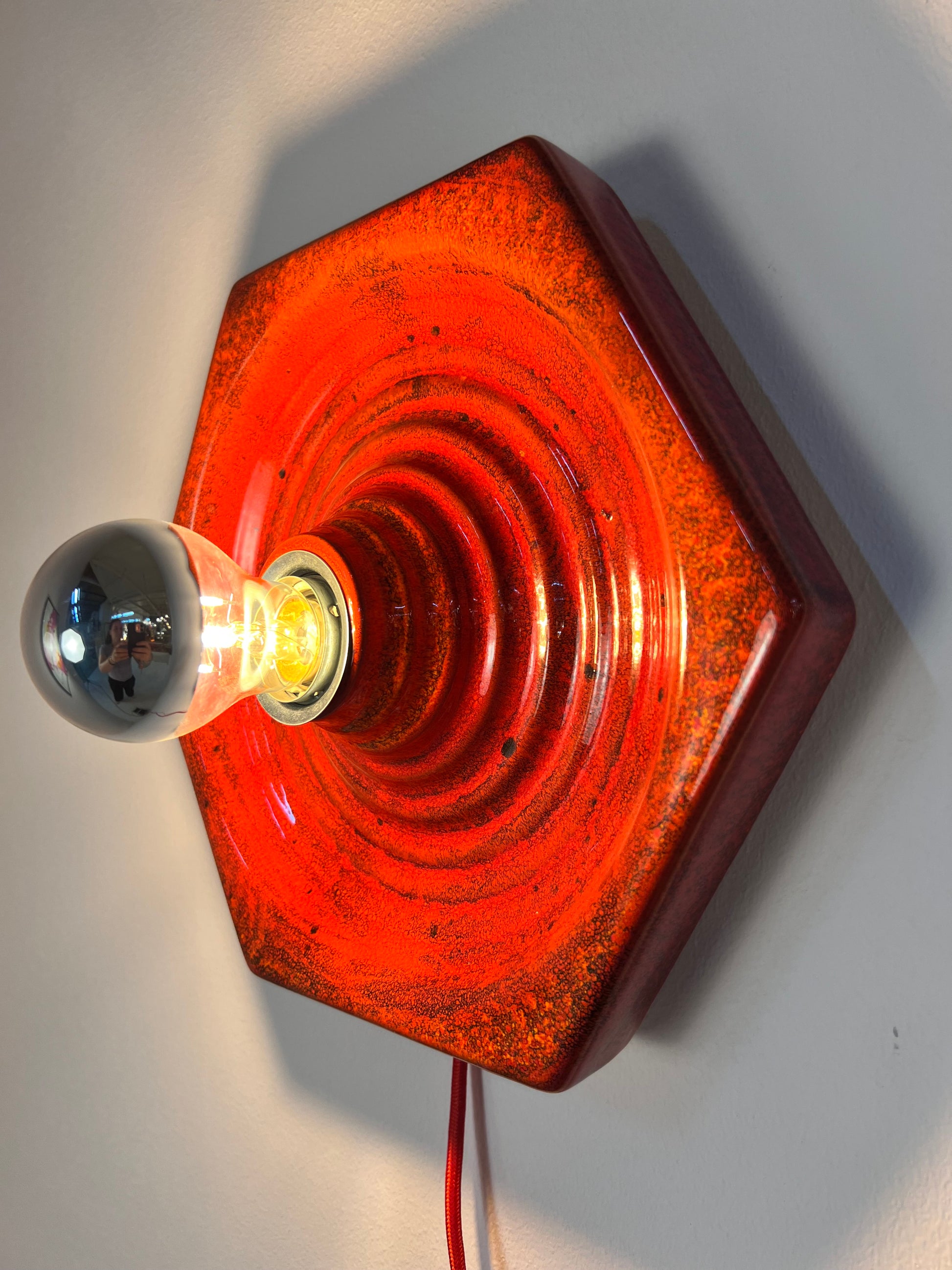 Wandlampe rot Keramik von Hustadt Leuchten