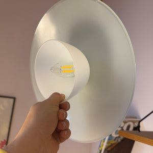 Lamellenlampe Milchglas aus Dänemark