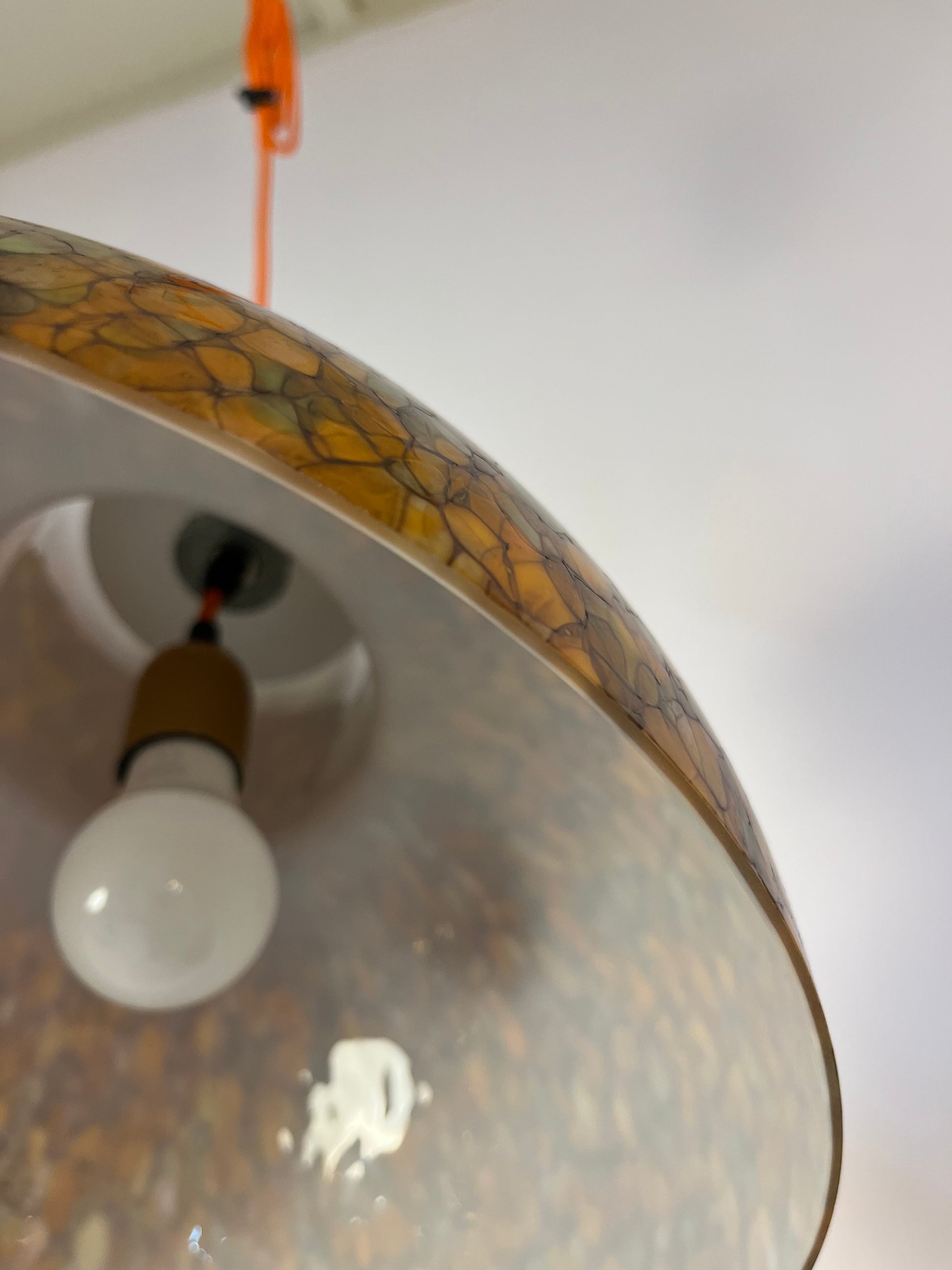 Hängelampe orange Millefioriglas von Peill & Putzler