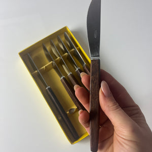 Set: 6x Buttermesser Teak in Box