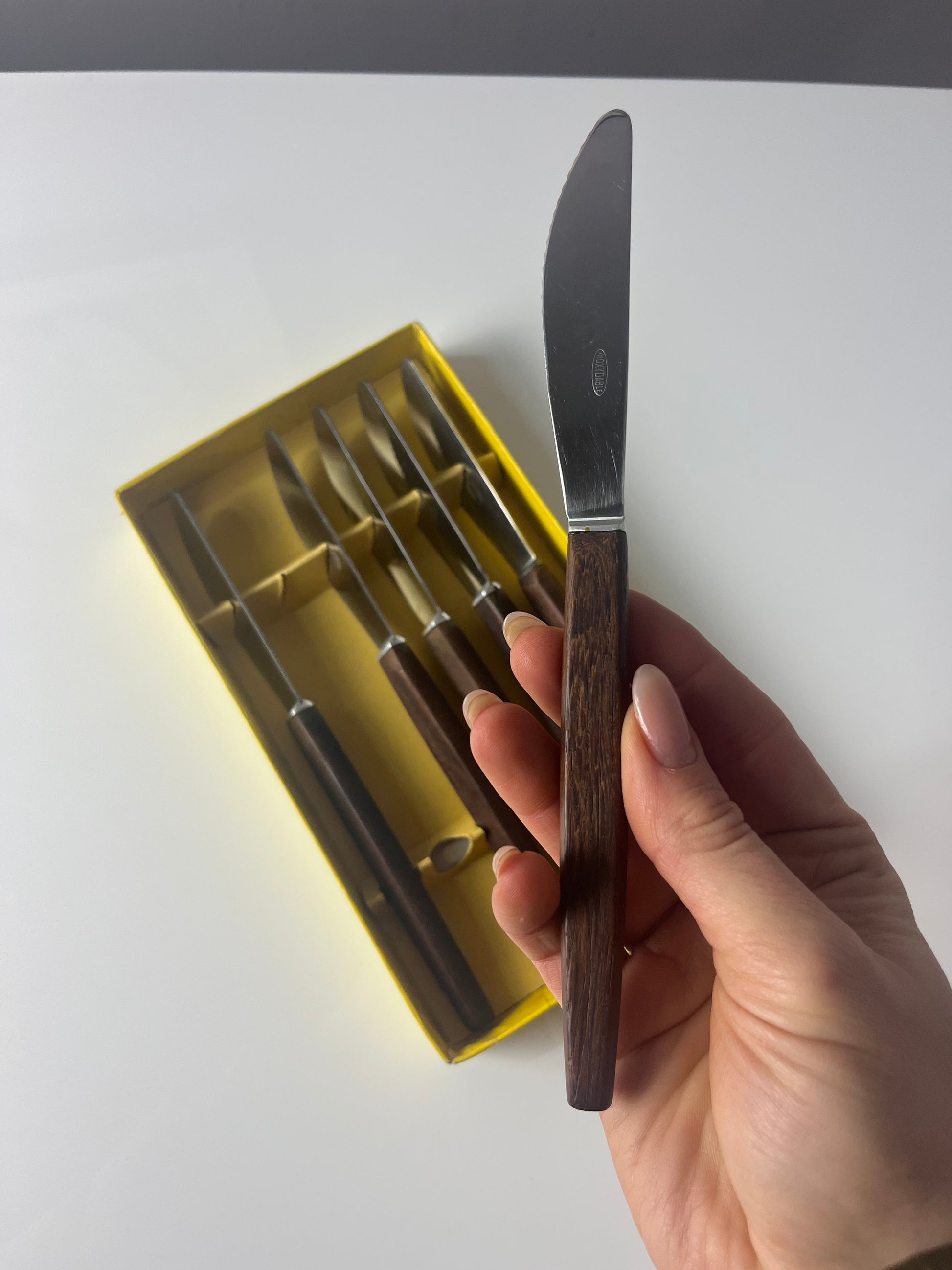 Set: 6x Buttermesser Teak in Box