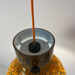 Hängelampe orange Millefioriglas von Peill & Putzler