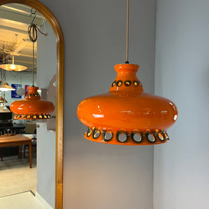 Keramiklampe orange aus Westdeutschland