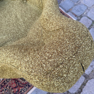 Liegesessel neu gepolstert moosgrün Bouclé aus Italien