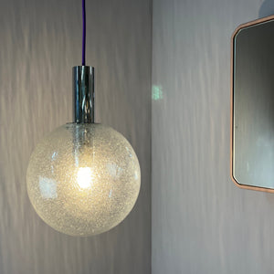 Hängelampe Größe M Einschlussglas Chrom von Doria