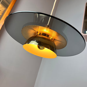 Lamellenlampe Gold Rauchglas aus Dänemark