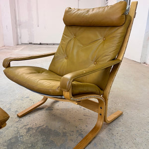 Set: Sessel Siesta mit Hocker Echtleder von Ingmar Relling für Westnofa