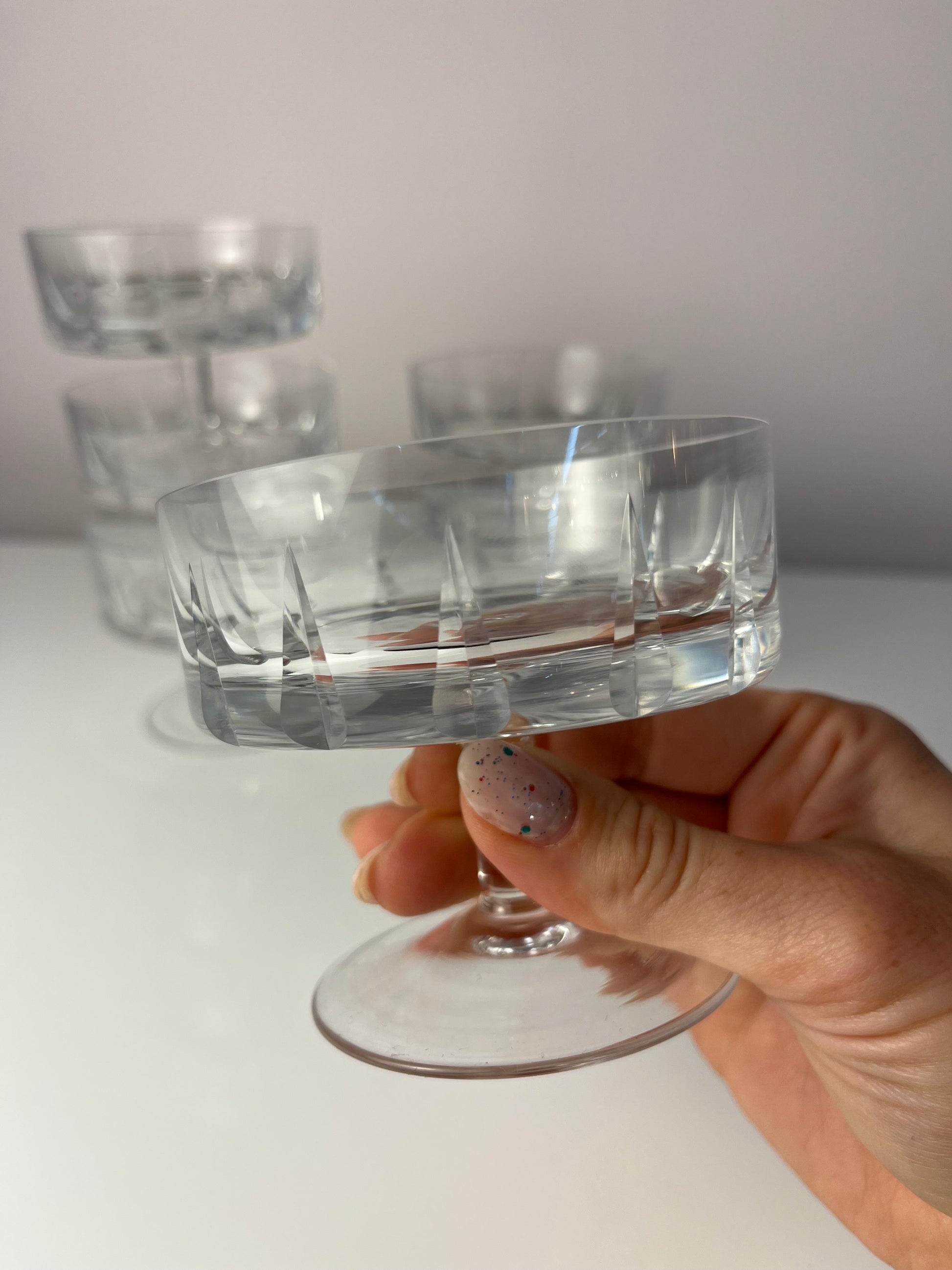 Set: 6x Champagnerschale Kristallglas