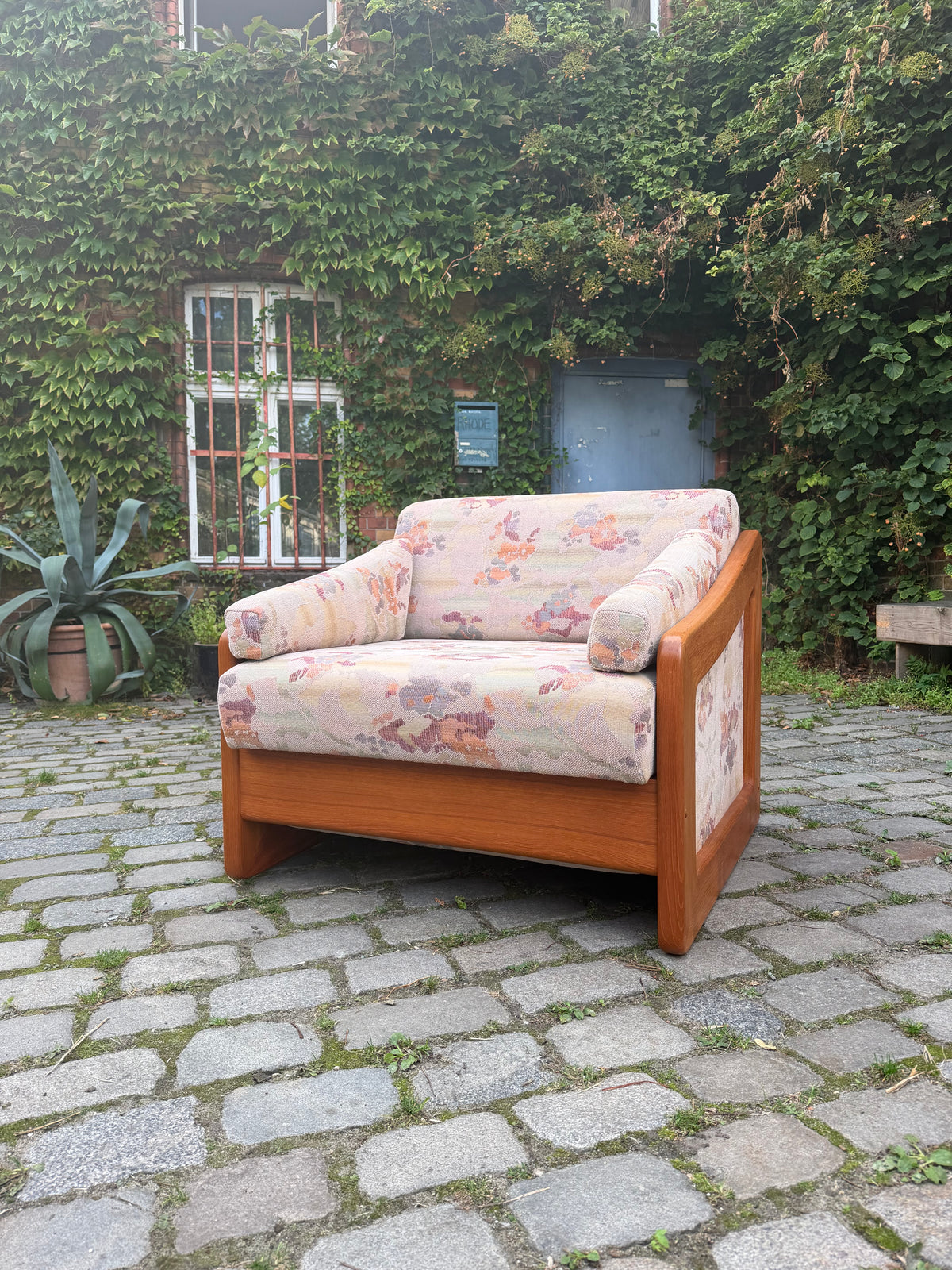 Schlafsessel / Gästebett Teak Textilstoff aus Dänemark