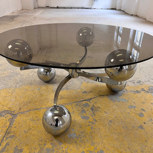 Couchtisch „Atomic“ Glas & Chrom