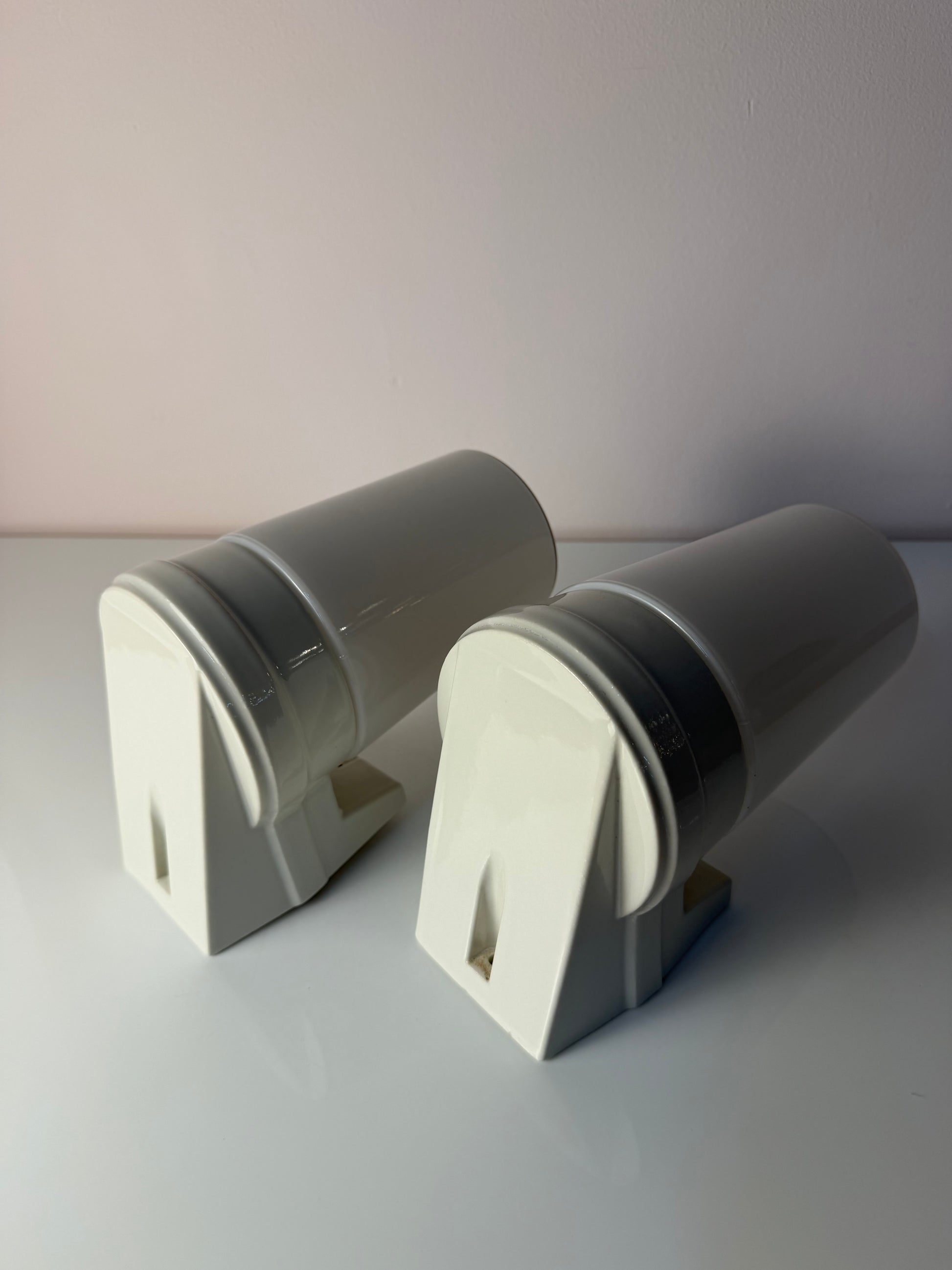Set: 2x Wandlampe Modell 6070 weiß Sigvard Bernadotte für Ifö