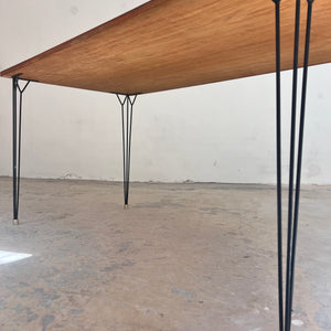 Esstisch Schreibtisch Teak mit original Hairpinlegs