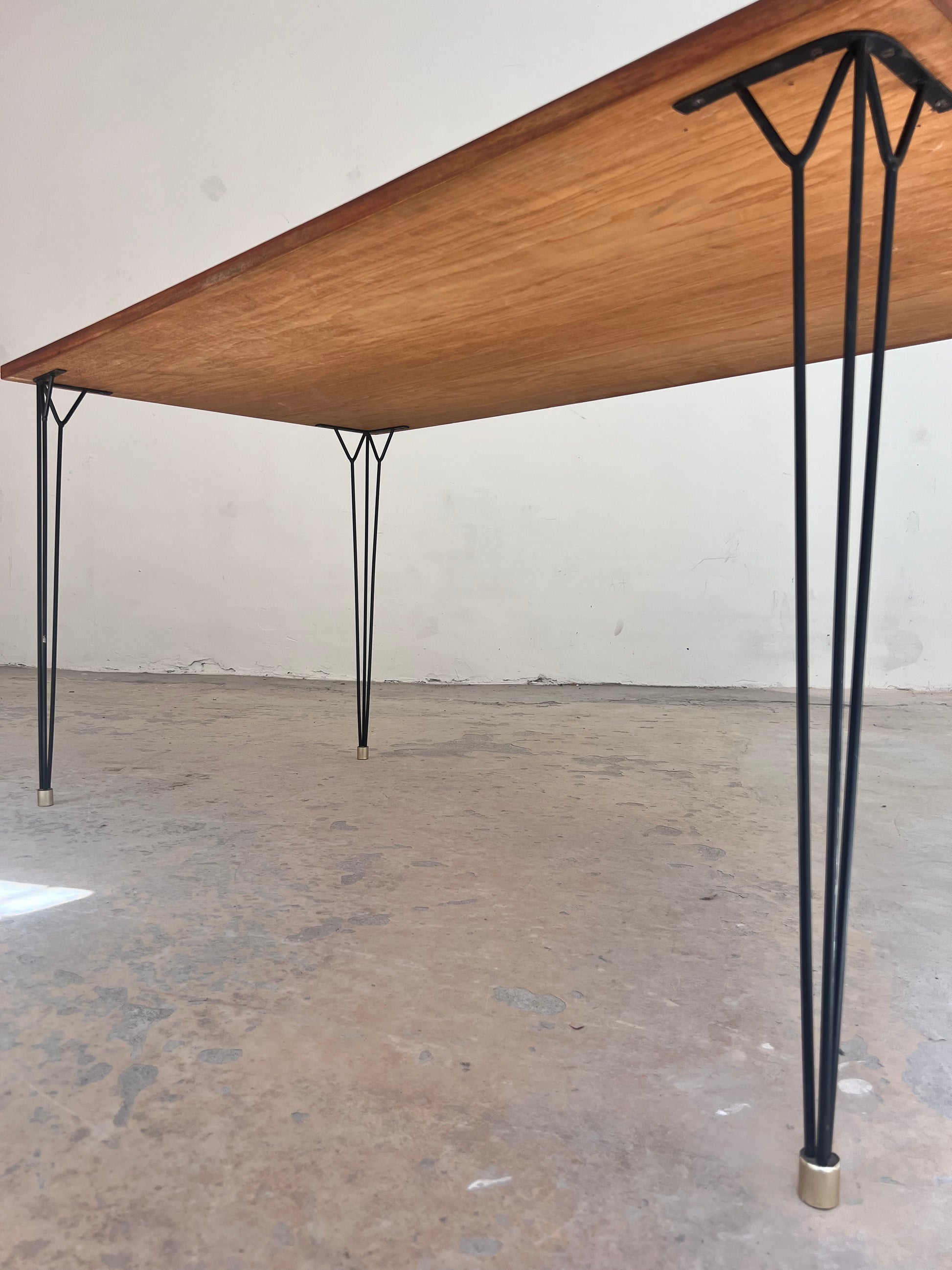 Esstisch Schreibtisch Teak mit original Hairpinlegs