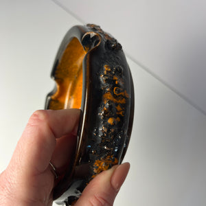 Aschenbecher Fat Lava orange braun von Funi Island - Handmade in Iceland