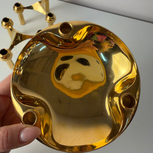 Set: 2 Kerzenständer und 1 Schale gold von Stoff & Nagel