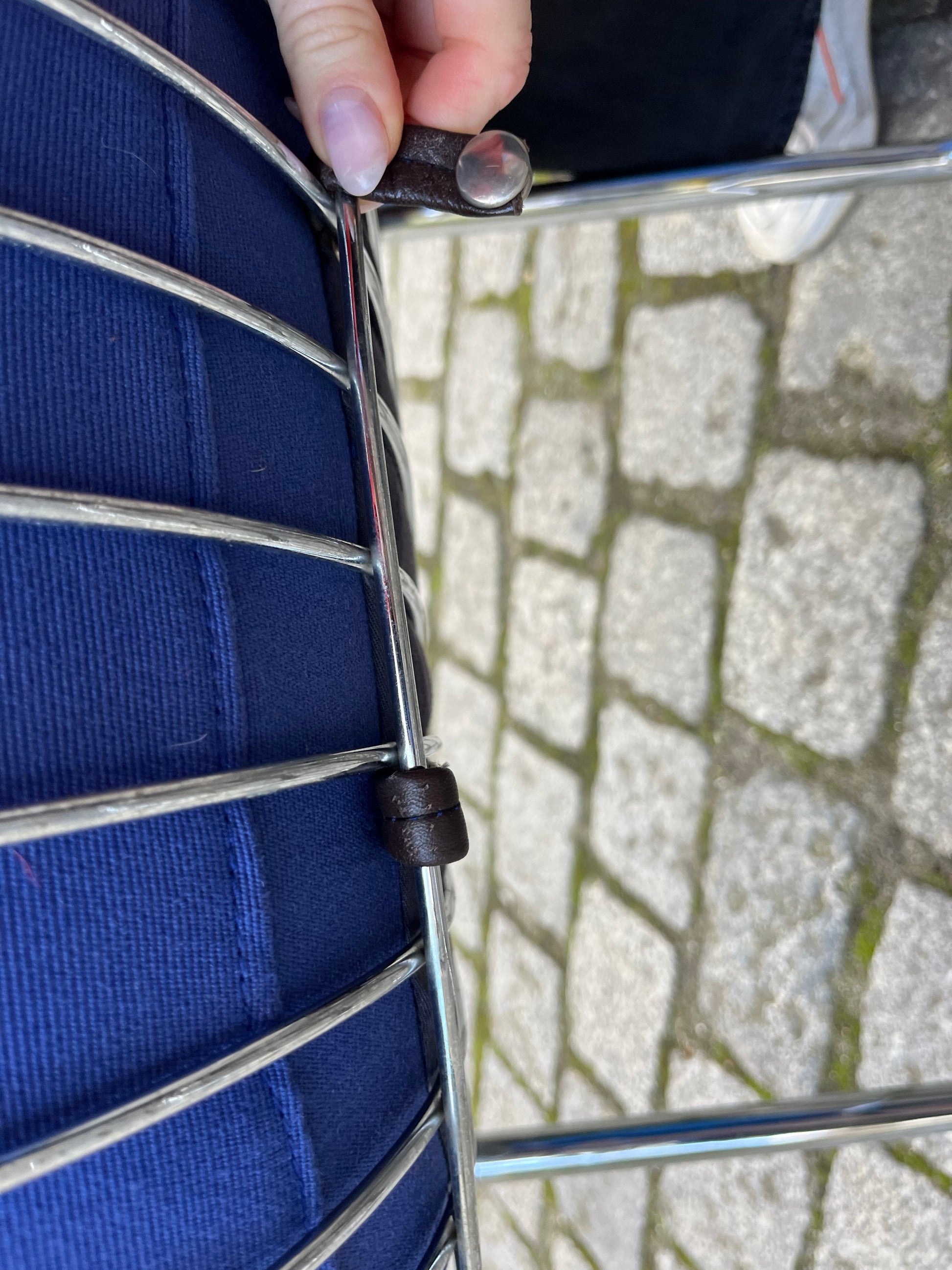 Set: 2x Freischwinger Chrom blau von Gastone Rinaldi für Alma