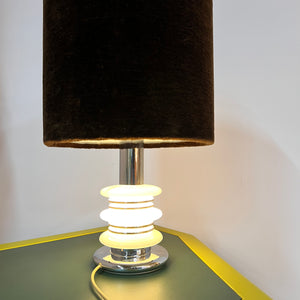 Tischlampe weiß braun Glas von Leclaire & Schäfer