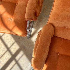 Sessel Halina orange Chrom von Hellerau