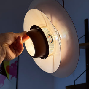 Lamellenlampe neu lackiert orange lila aus Dänemark