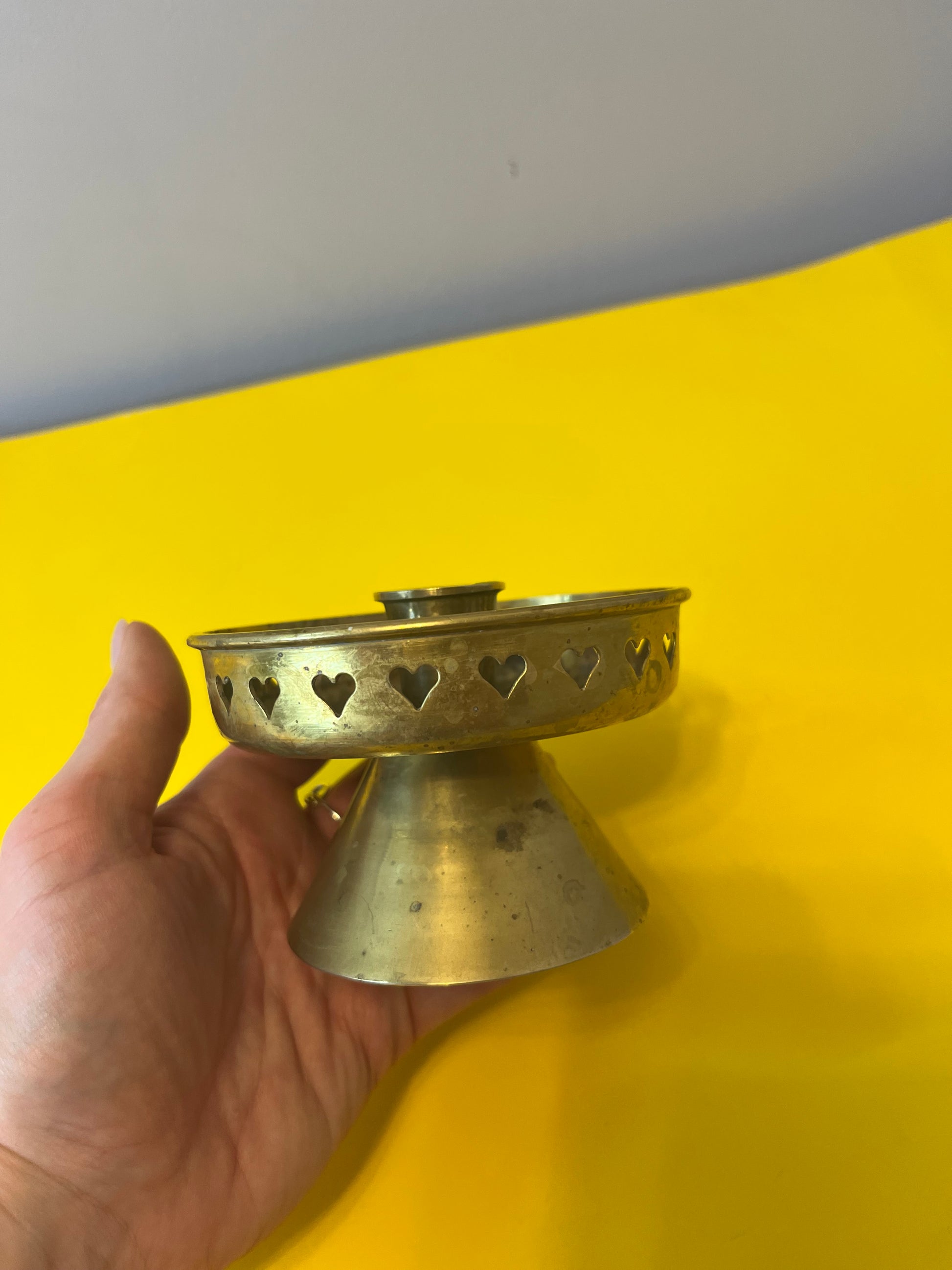 Kerzenständer Messing mit Herzen
