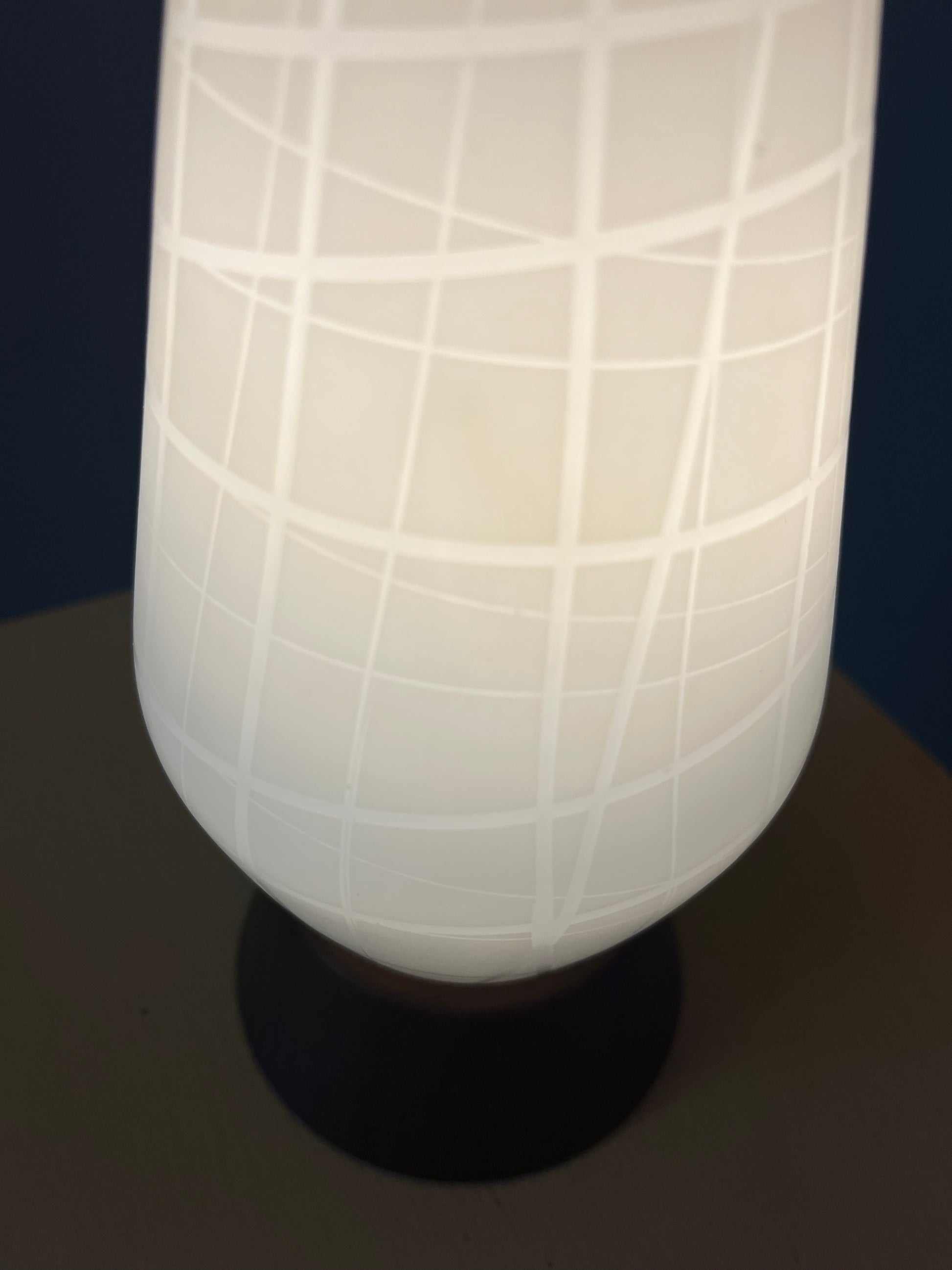 Tischlampe Teak Glas von Temde