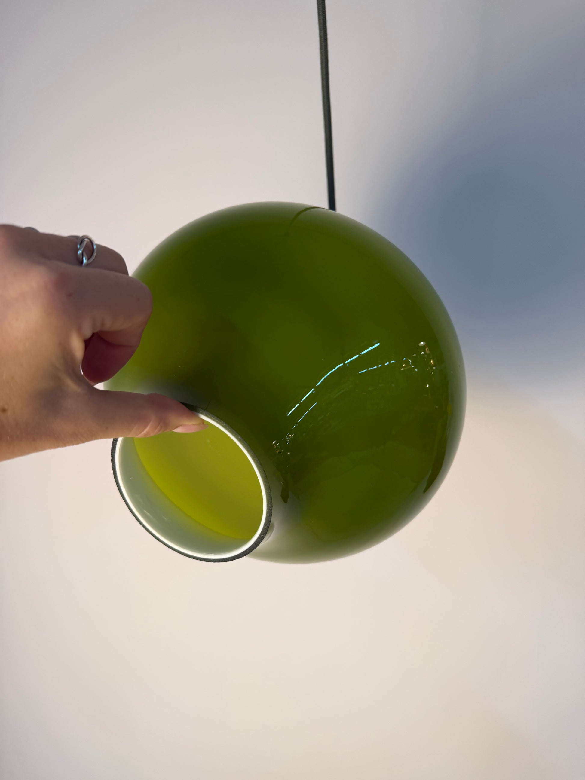 Hängelampe grün Glas von Hans-Agne Jakobsson für Staff