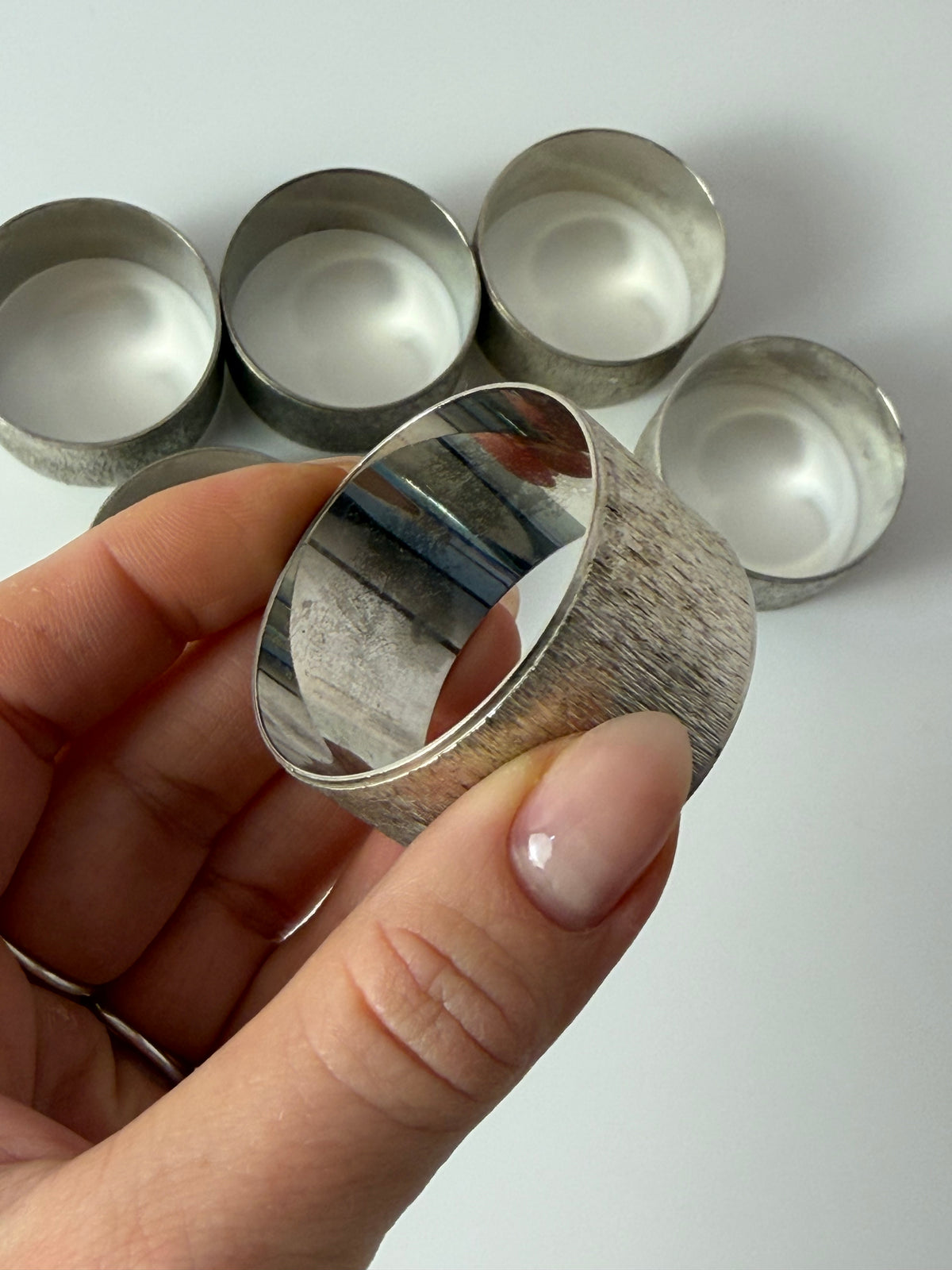 Set: 6x Serviettenring versilbert