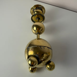 Set: 2x Kugel Kerzenständer Messing aus Dänemark