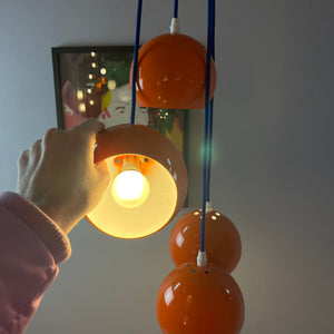 Kugellampe neu lackiert orange aus Dänemark