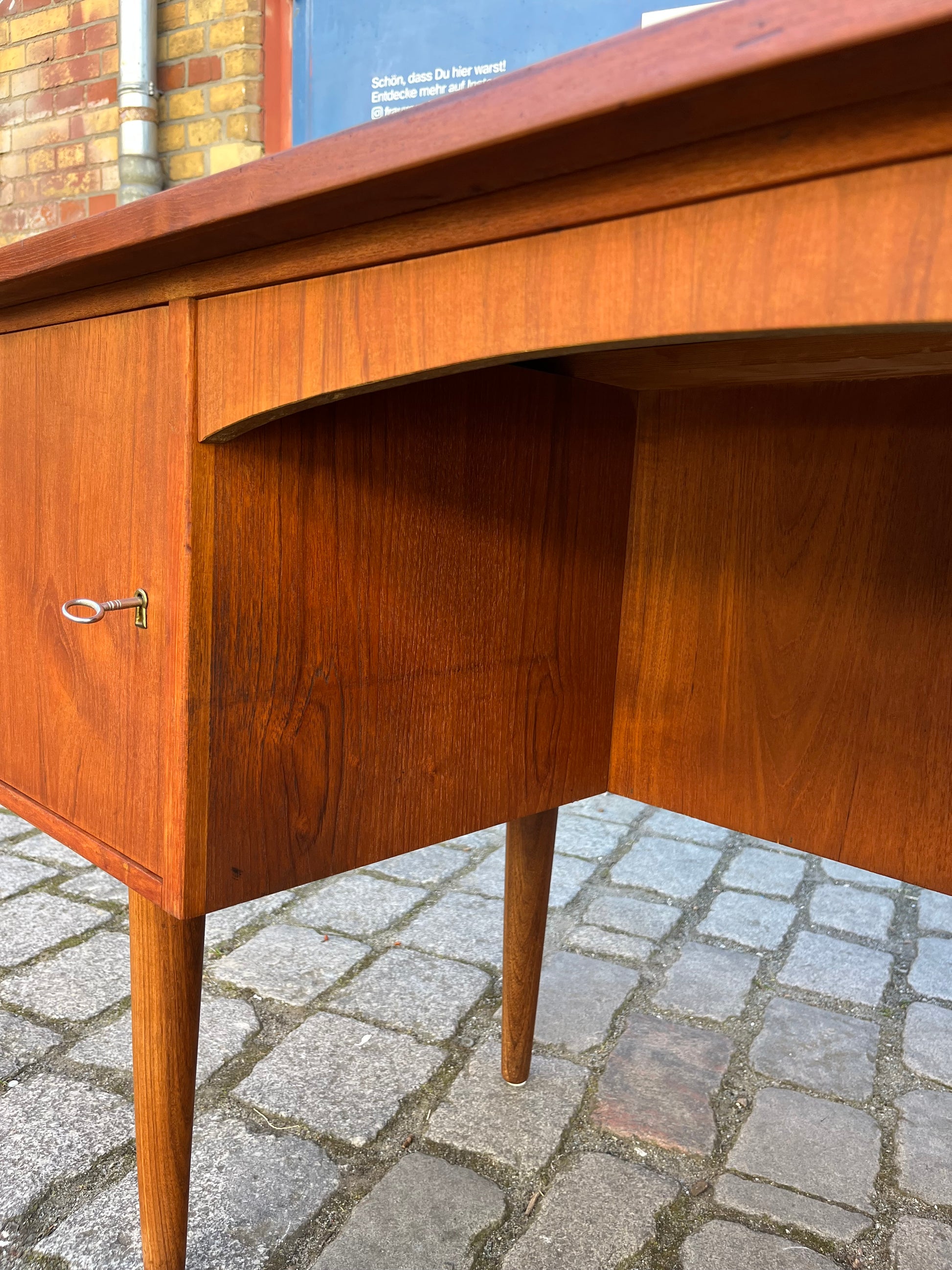 Freistehender Schreibtisch Teak aus Dänemark